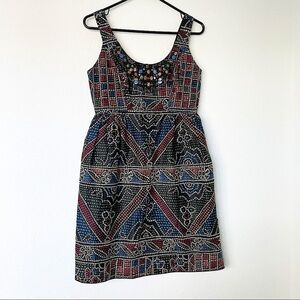 Anna Sui for Anthropologie Tesserae Mosaic‎ Beaded Shift Dress 4